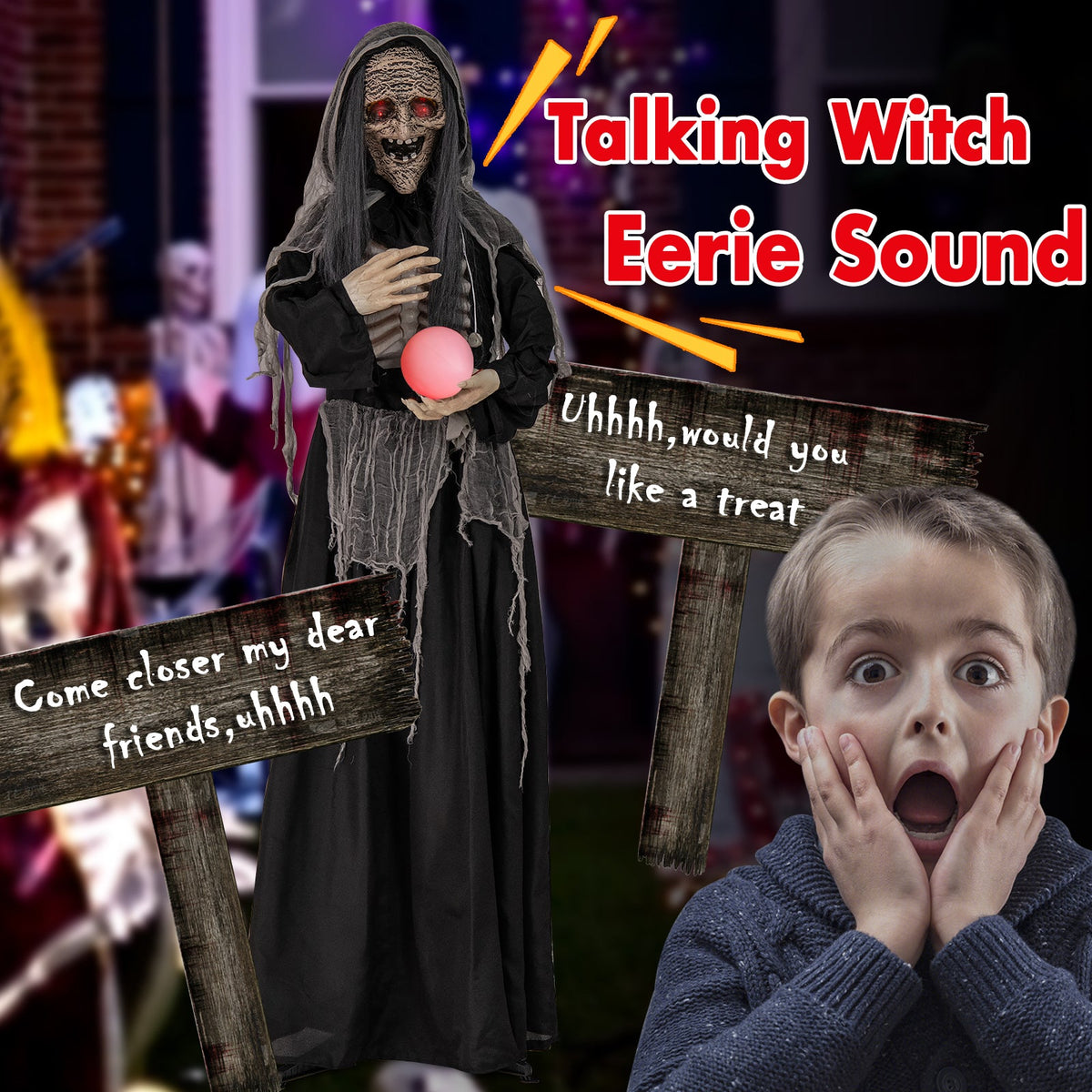 6-Foot Standing Witch Animatronic