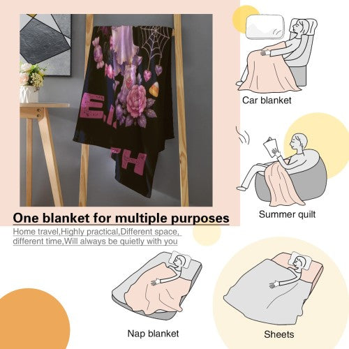 Spooky "Kawaii Ghost" Custom Personalized Blanket