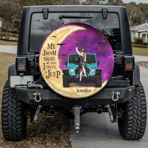 "My Broom Broke" Personalized Off-Road Spare Tire Cover