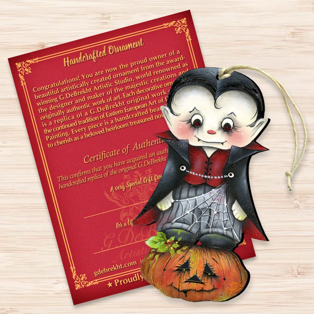 Dracula Wooden Ornaments Halloween by Jamie Mills-Price