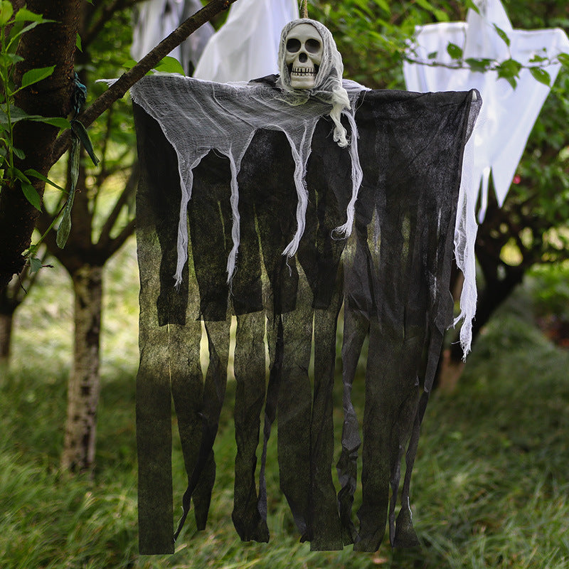 Hanging Skull Ghost Tree Ornament