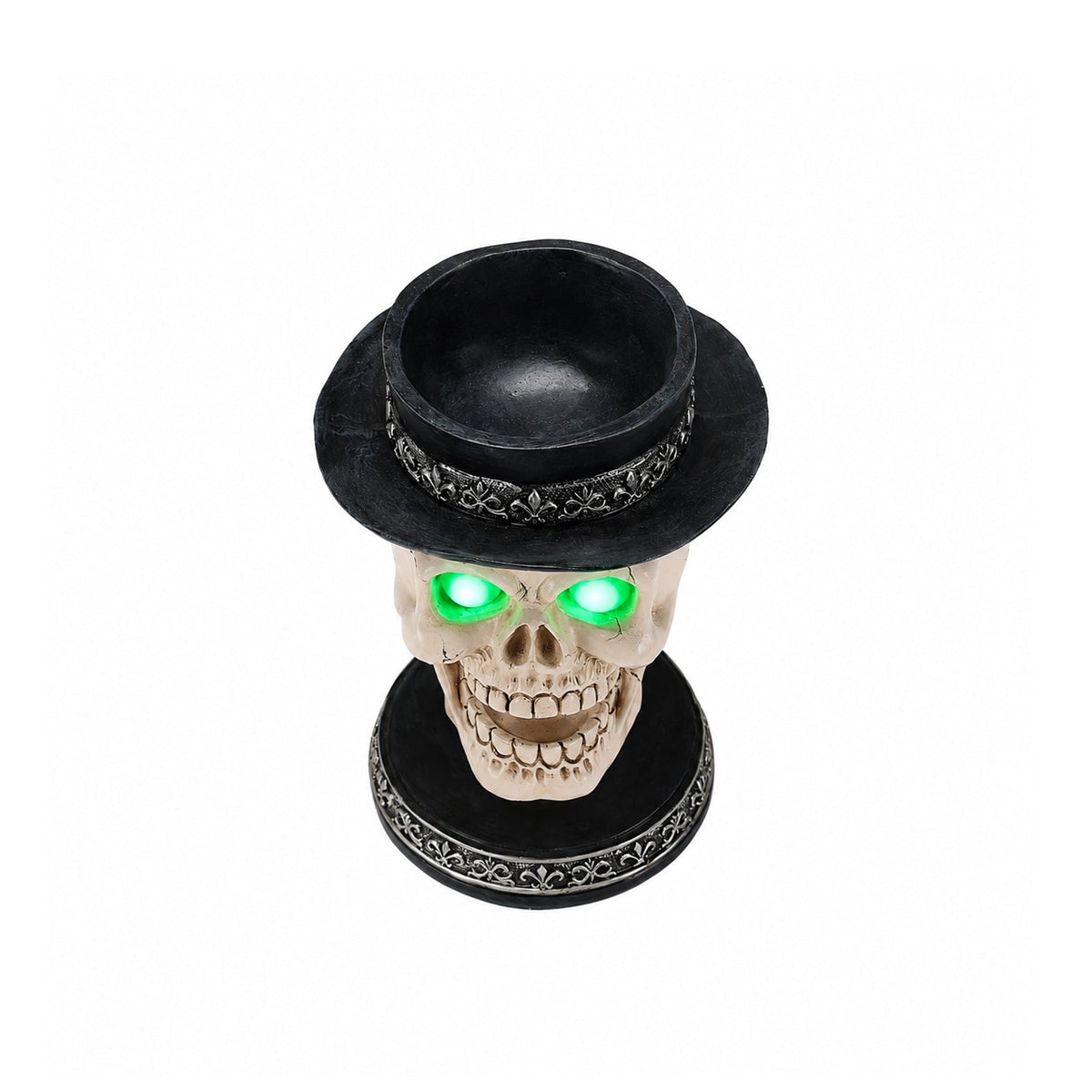 Glowing LED Halloween Skull Candle Holder