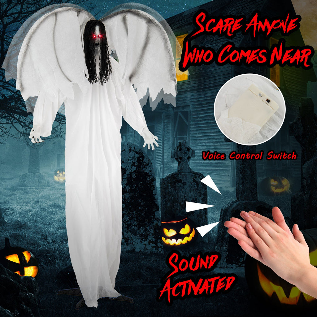 Spooky 6.6ft Towering Archangel of Death Animatronic