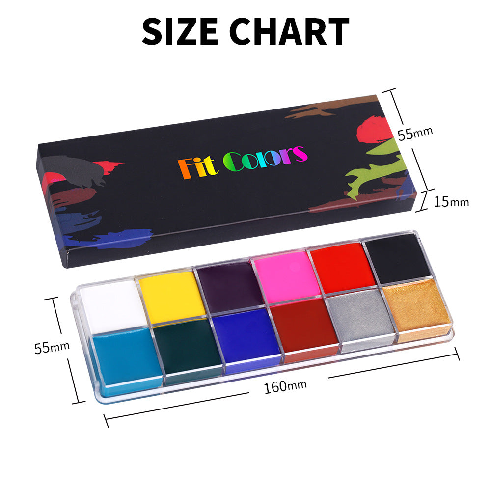 Spooky Water-Activated Body Paint Palette (12 Colors)