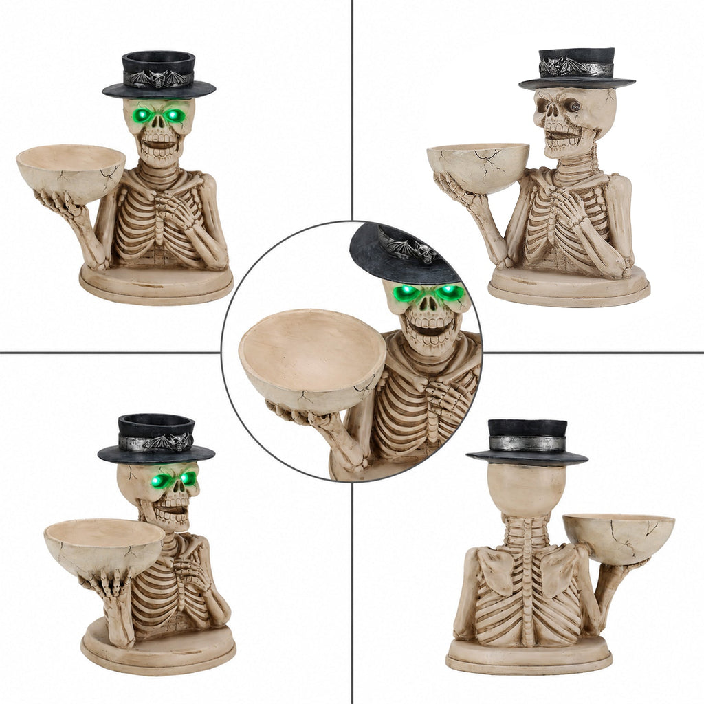 Spooky Skeleton Candy Bowl & Candle Holder