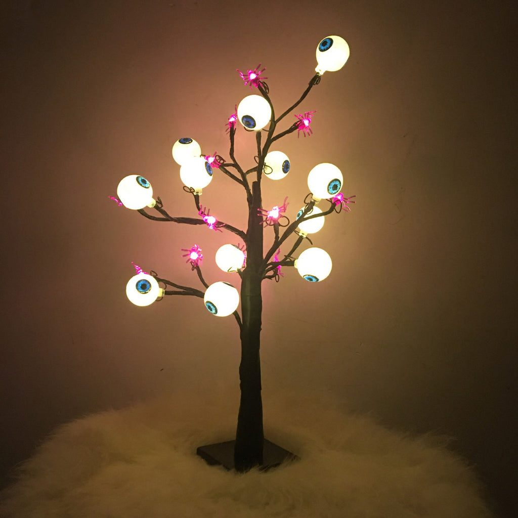 Spooky Light-Up Ghost & Eyeball Desk Tree
