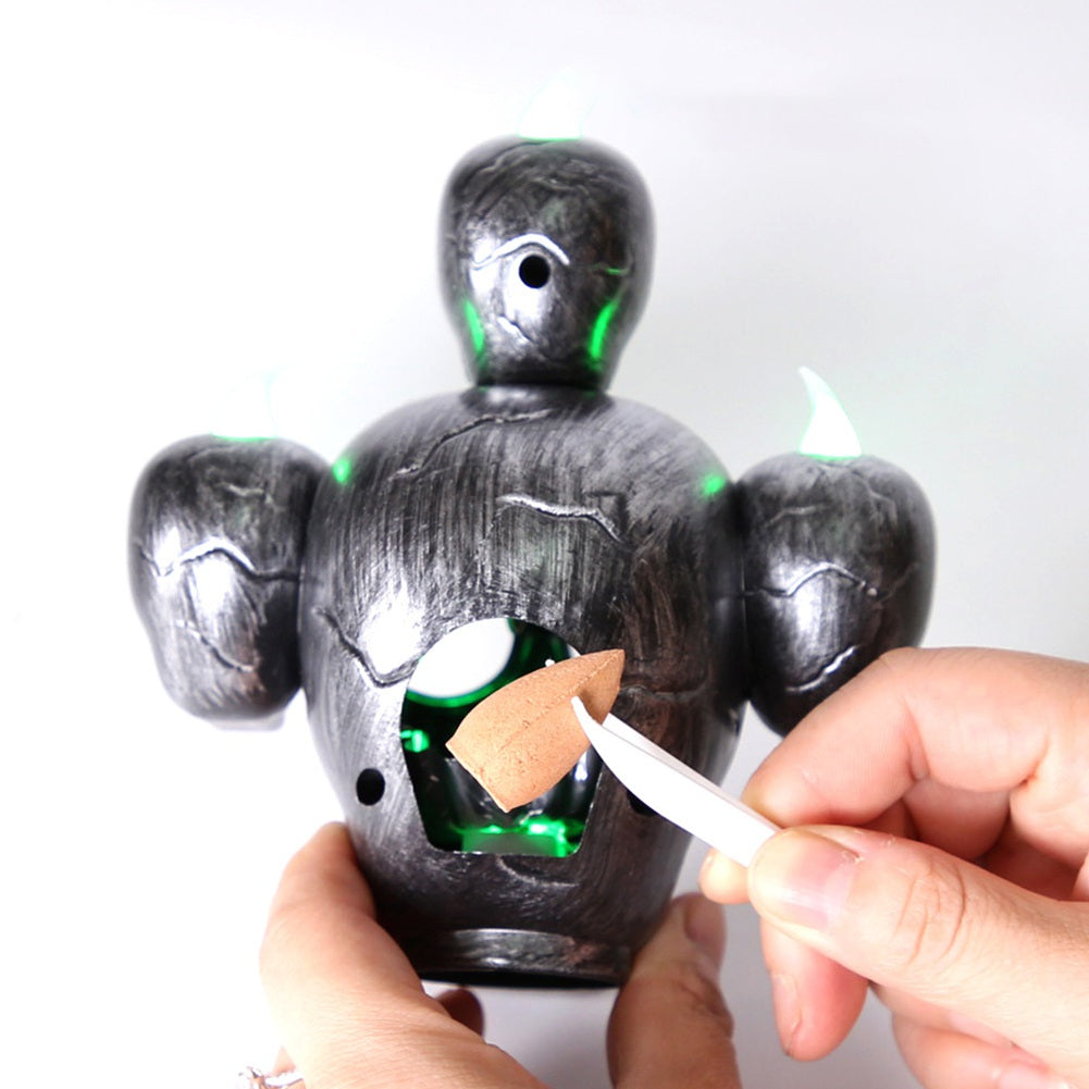 Spooky Light-Up Halloween Skull Figurine
