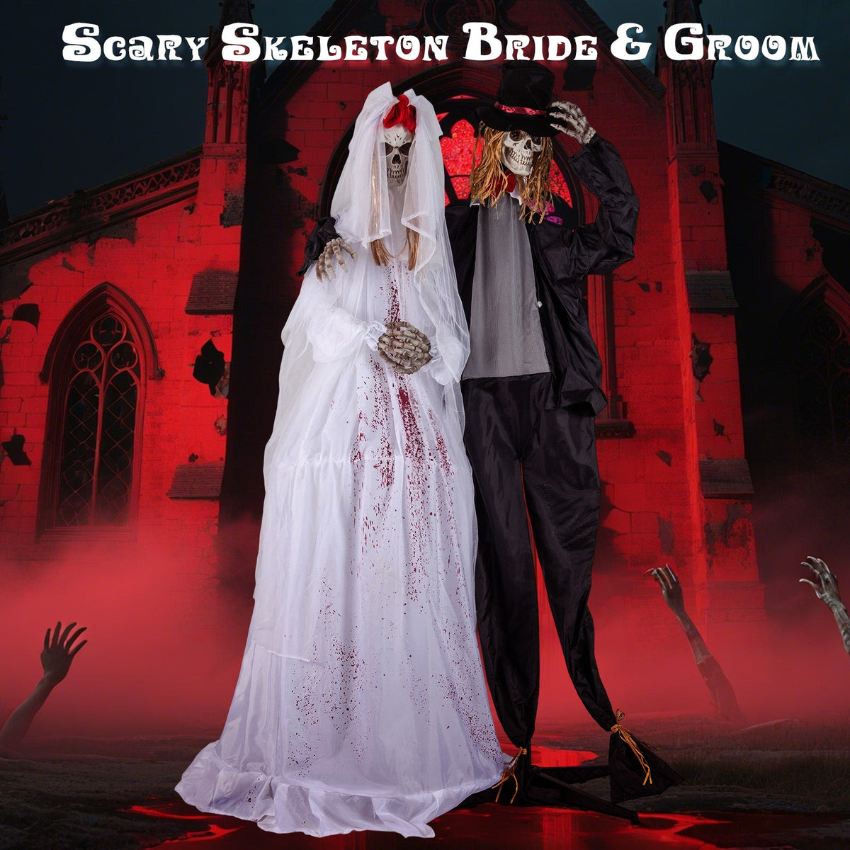 Spooky 7.2ft Giant Haunted Groom Animatronic
