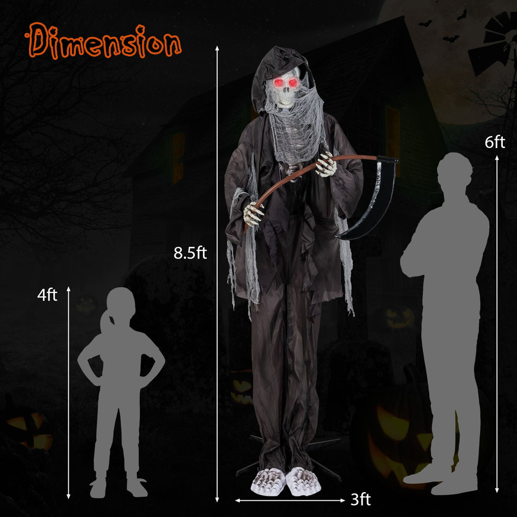 Spooky 8.5ft Giant Animated Grim Reaper Animatronic
