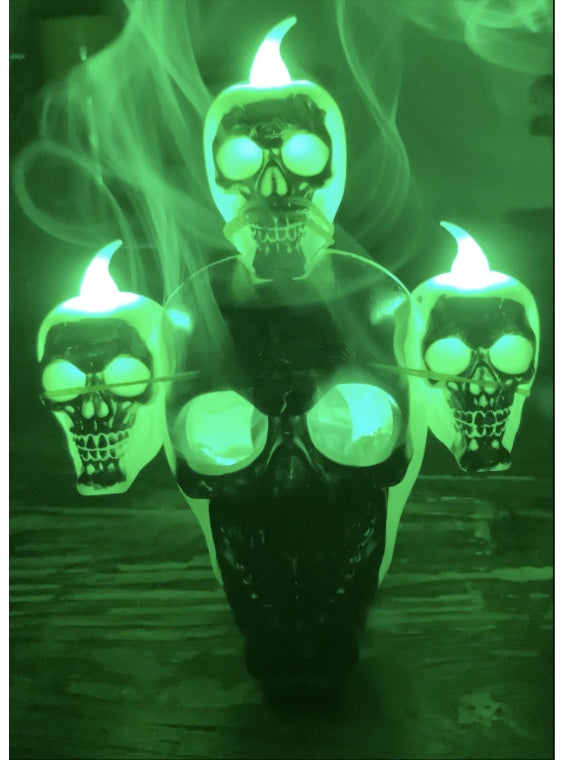 Spooky Light-Up Halloween Skull Figurine