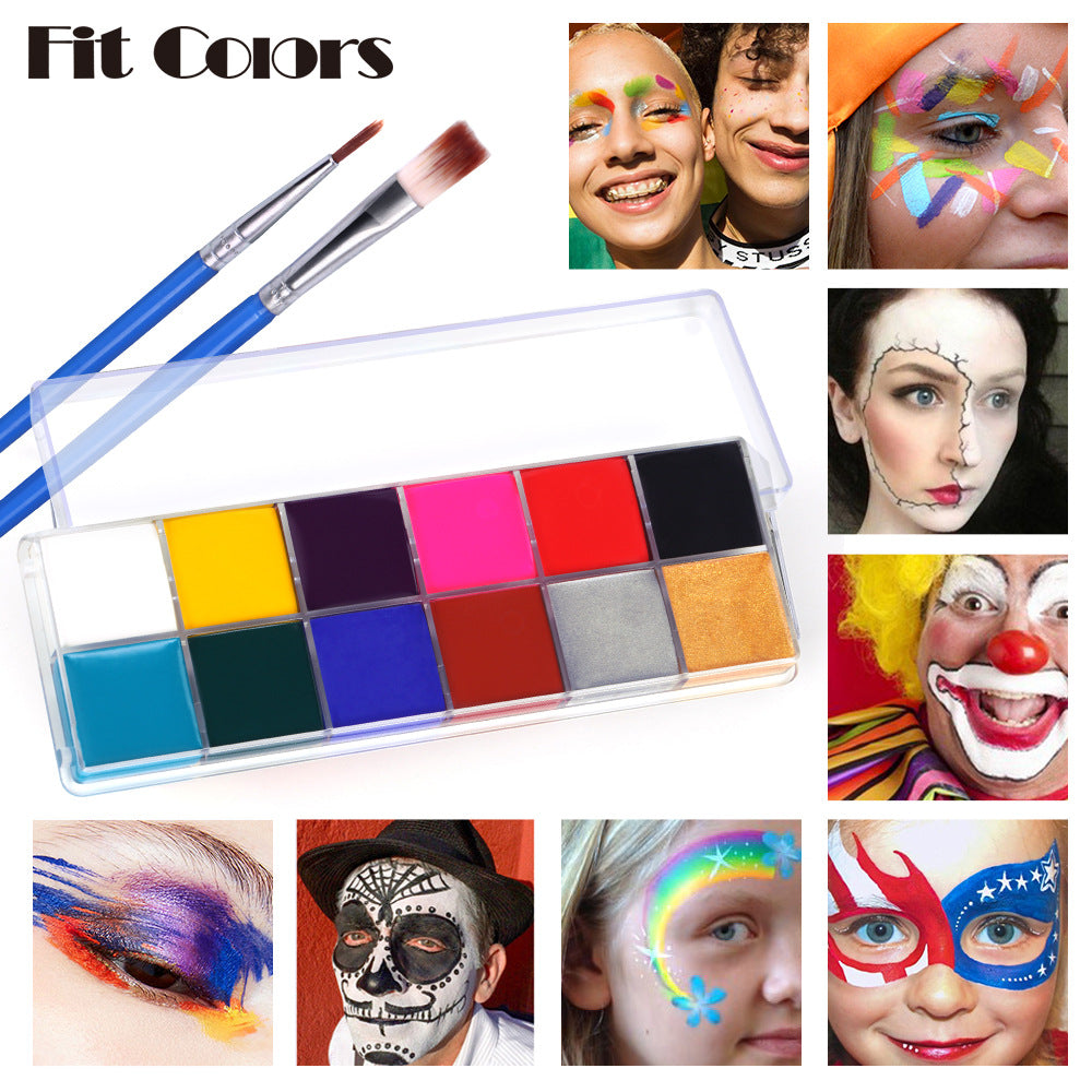 Spooky Water-Activated Body Paint Palette (12 Colors)