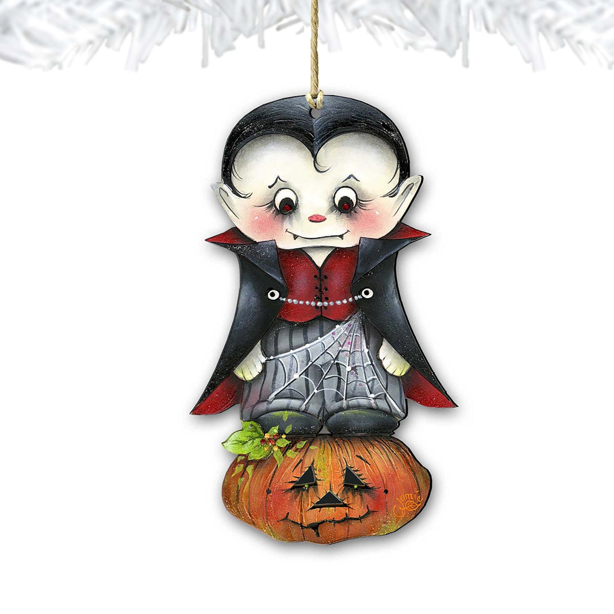 Dracula Wooden Ornaments Halloween by Jamie Mills-Price