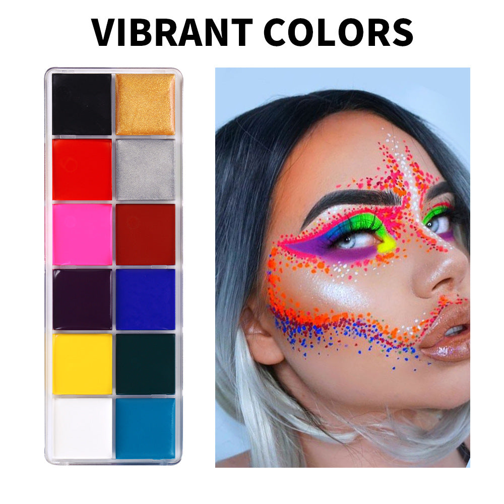 Spooky Water-Activated Body Paint Palette (12 Colors)