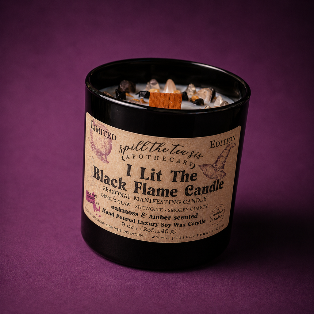 Spooky "Black Flame" Ritual Intention Candle