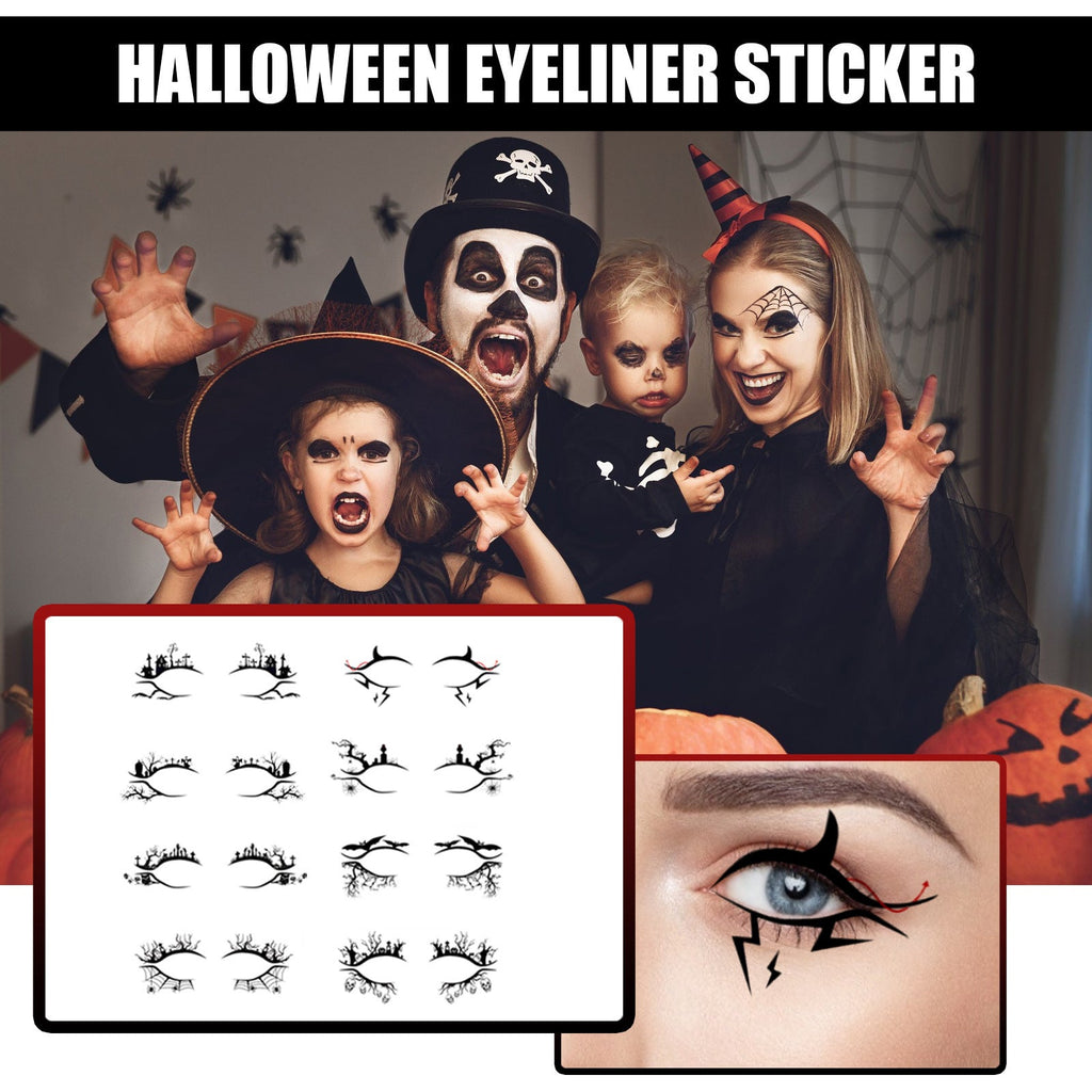 Spooky Bat & Spider Web Eyeliner Stickers