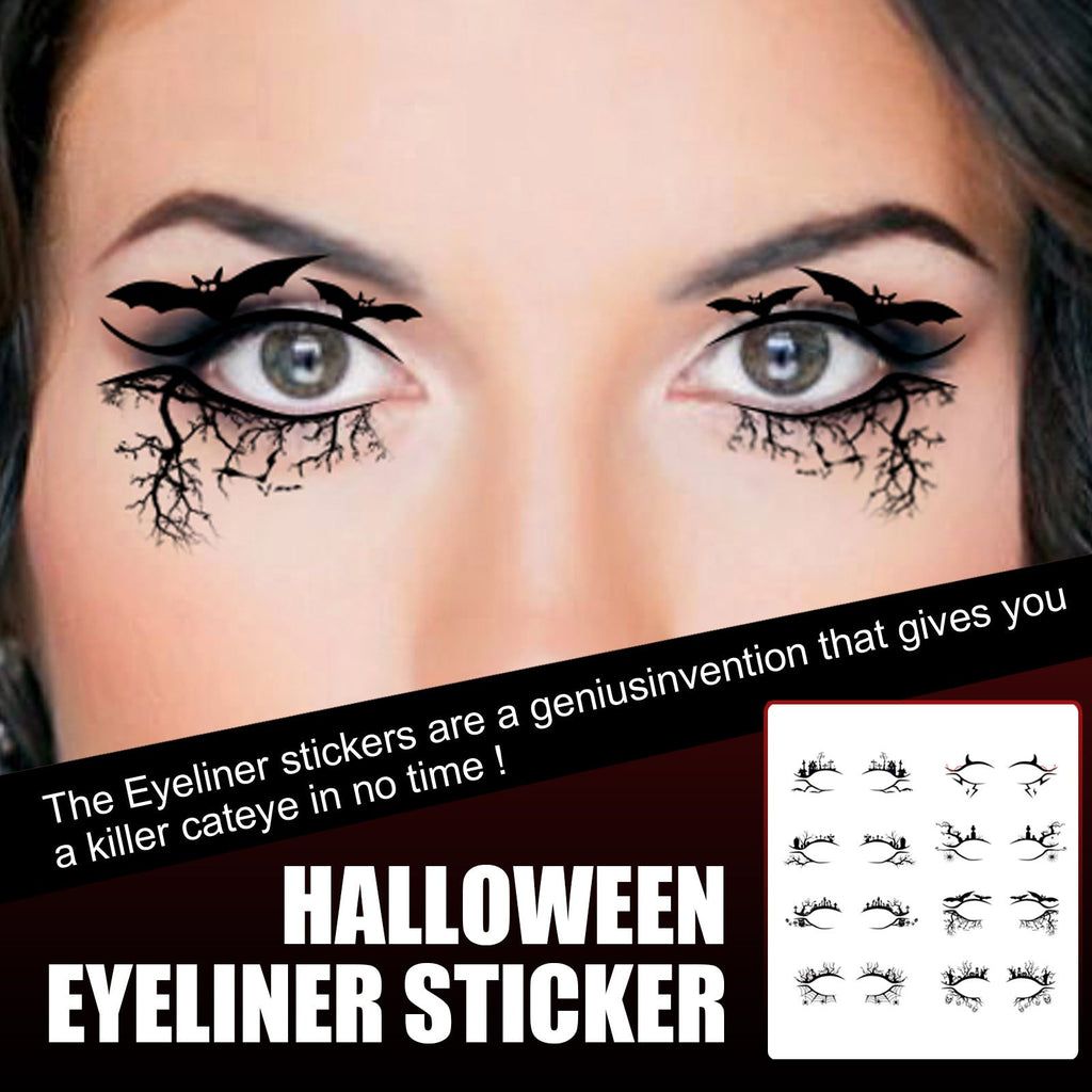 Spooky Bat & Spider Web Eyeliner Stickers