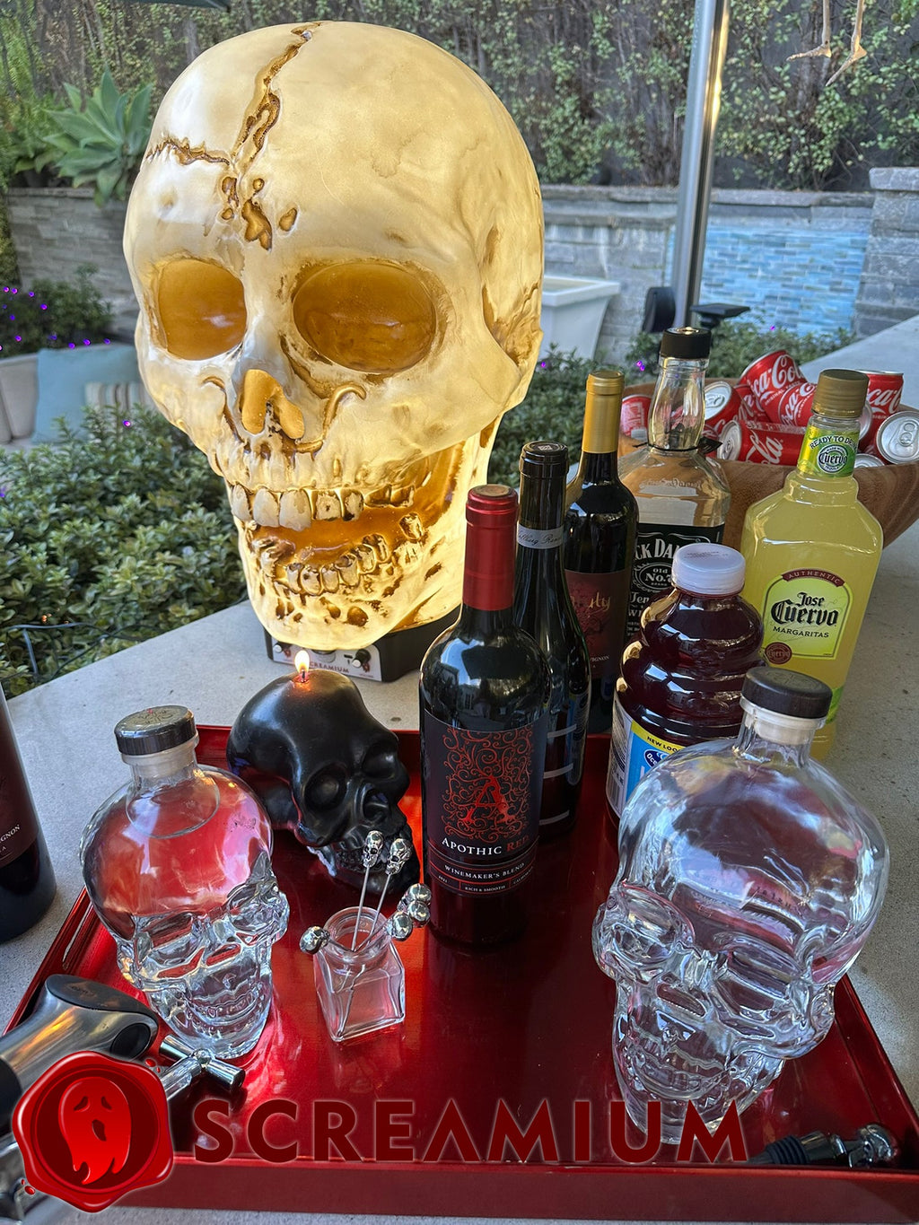 Spooky 20" Giant Skull Animatronic Lamp Prop