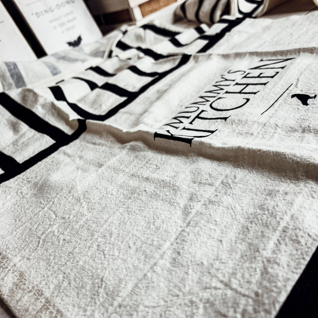 Spooky Bat & Mummy Cotton Kitchen Towel