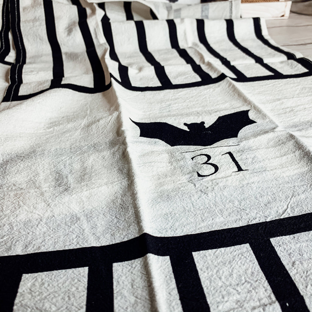 Spooky Bat & Mummy Cotton Kitchen Towel