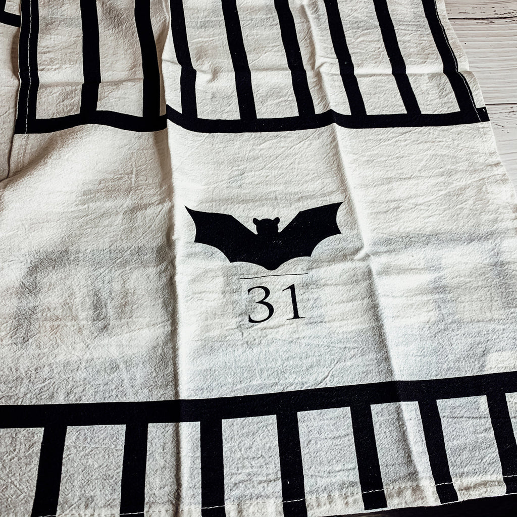 Spooky Bat & Mummy Cotton Kitchen Towel