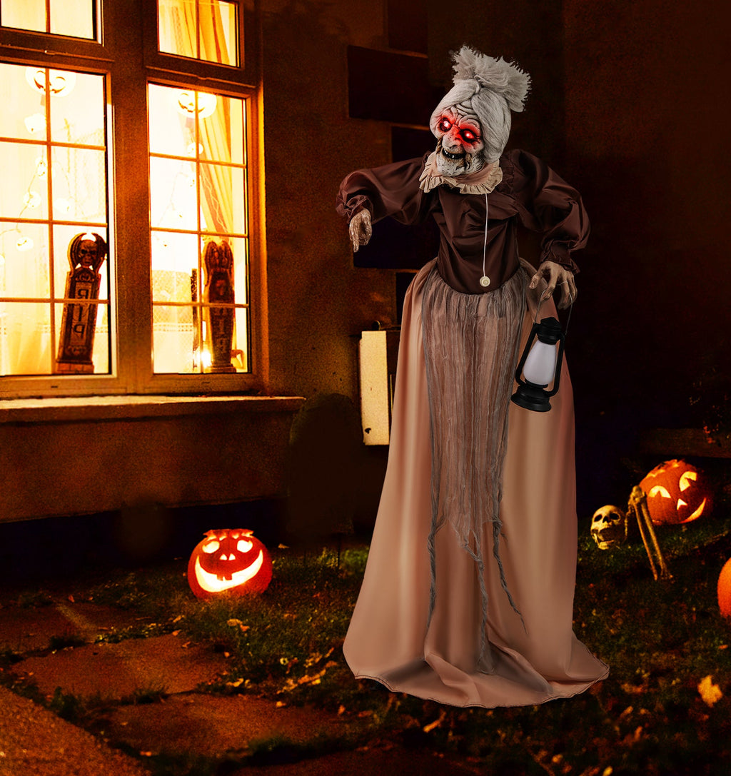 Spooky Life-Size Talking "Old Hag" Witch Animatronic