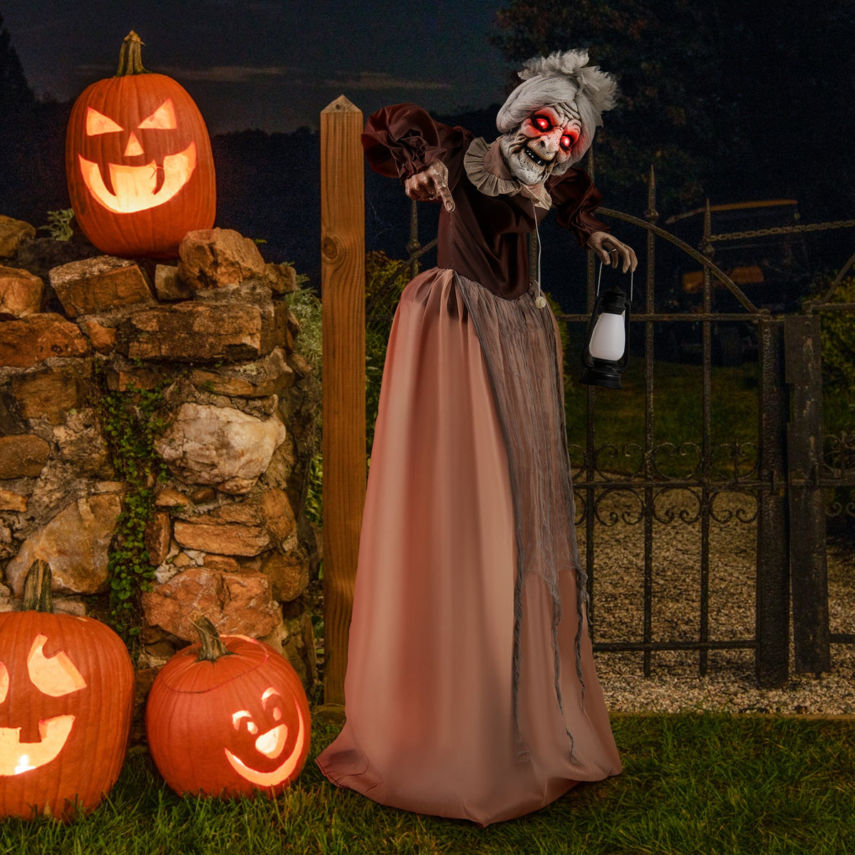 Spooky Life-Size Talking "Old Hag" Witch Animatronic