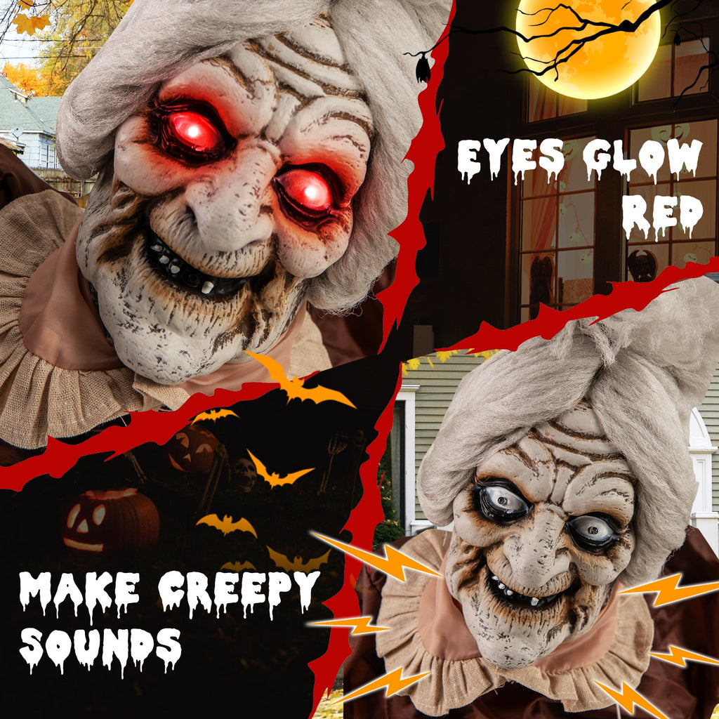 Spooky Life-Size Talking "Old Hag" Witch Animatronic