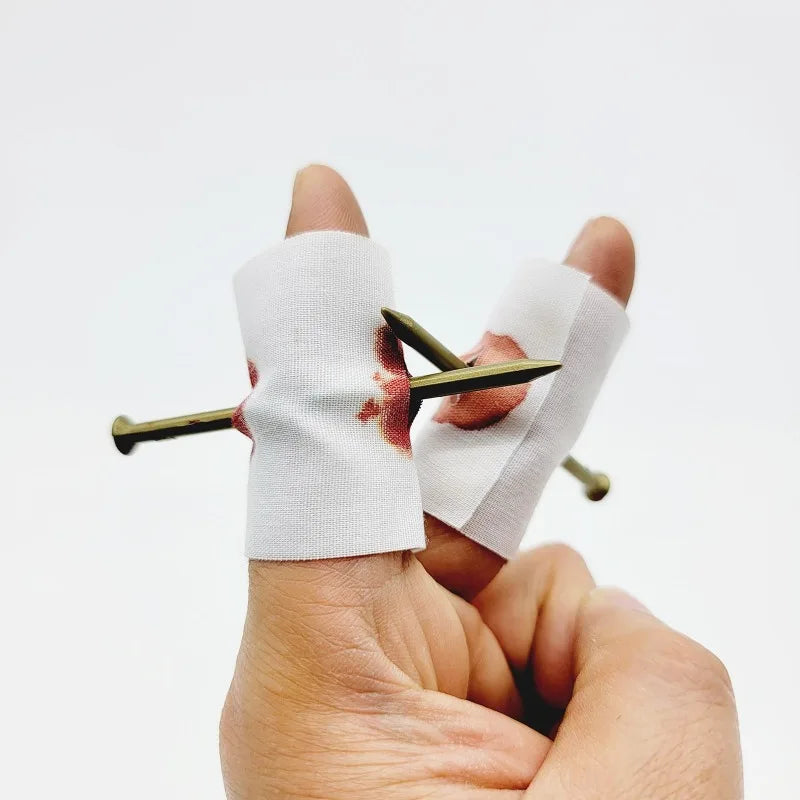 Fake Nail Through Finger Prank