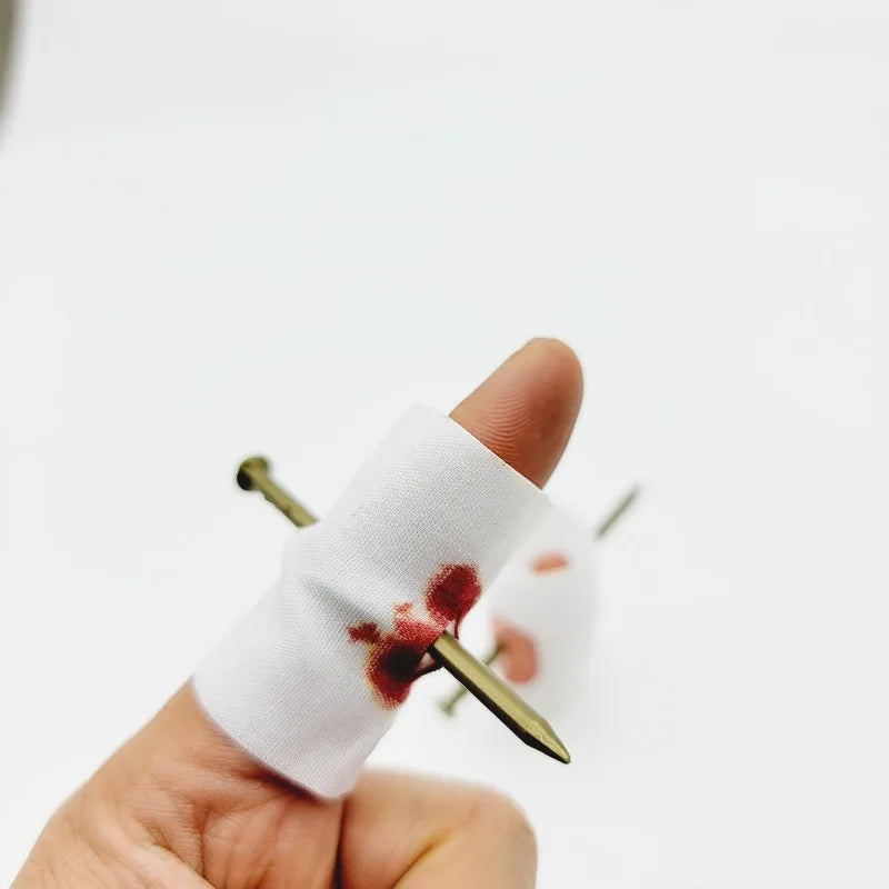 Fake Nail Through Finger Prank