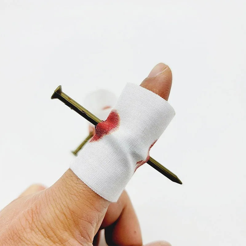 Fake Nail Through Finger Prank