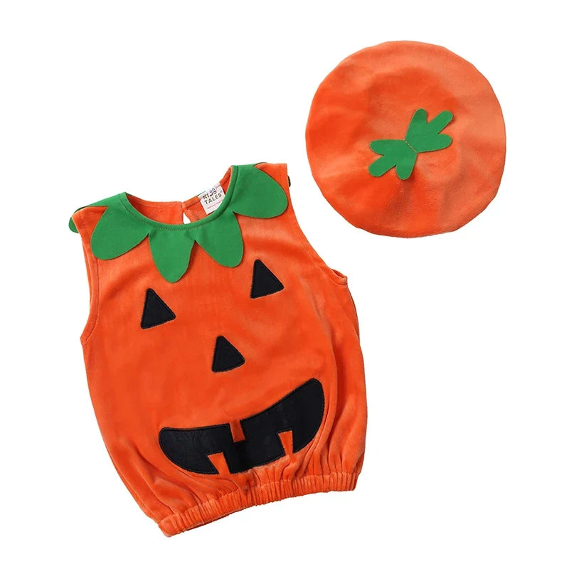 Infant Pumpkin Cosplay Romper (3-Piece Set)