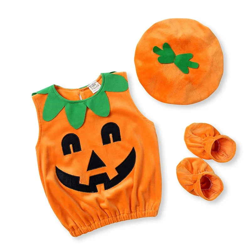 Infant Pumpkin Cosplay Romper (3-Piece Set)