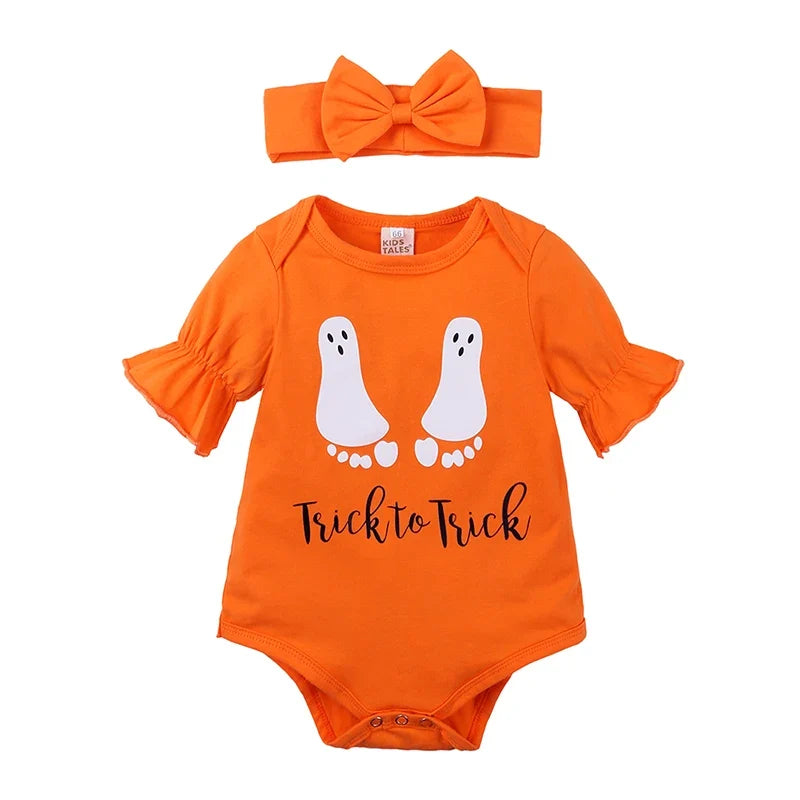 Infant Pumpkin Cosplay Romper (3-Piece Set)