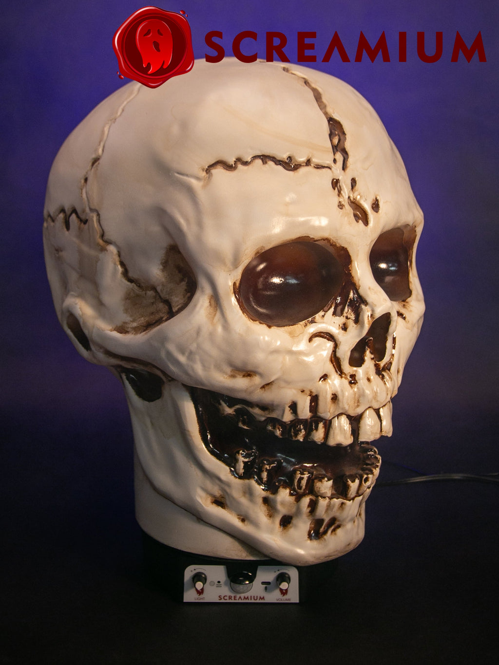 Spooky 20" Giant Skull Animatronic Lamp Prop
