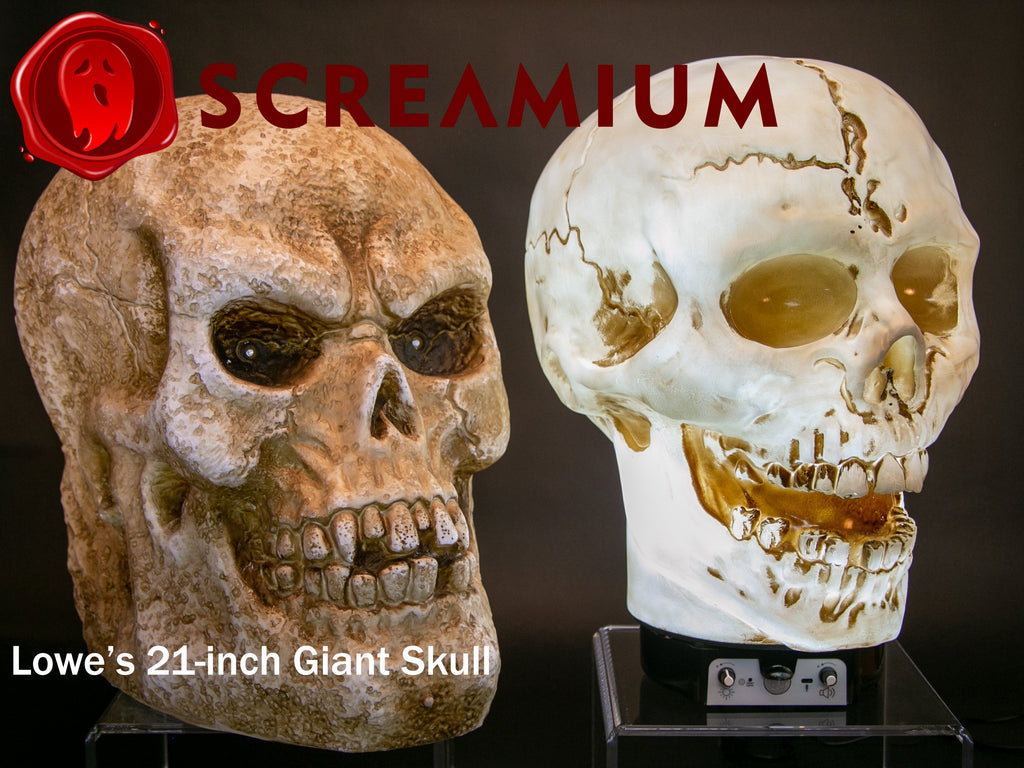 Spooky 20" Giant Skull Animatronic Lamp Prop