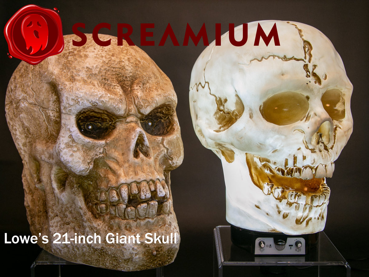 Spooky 20" Giant Skull Animatronic Lamp Prop