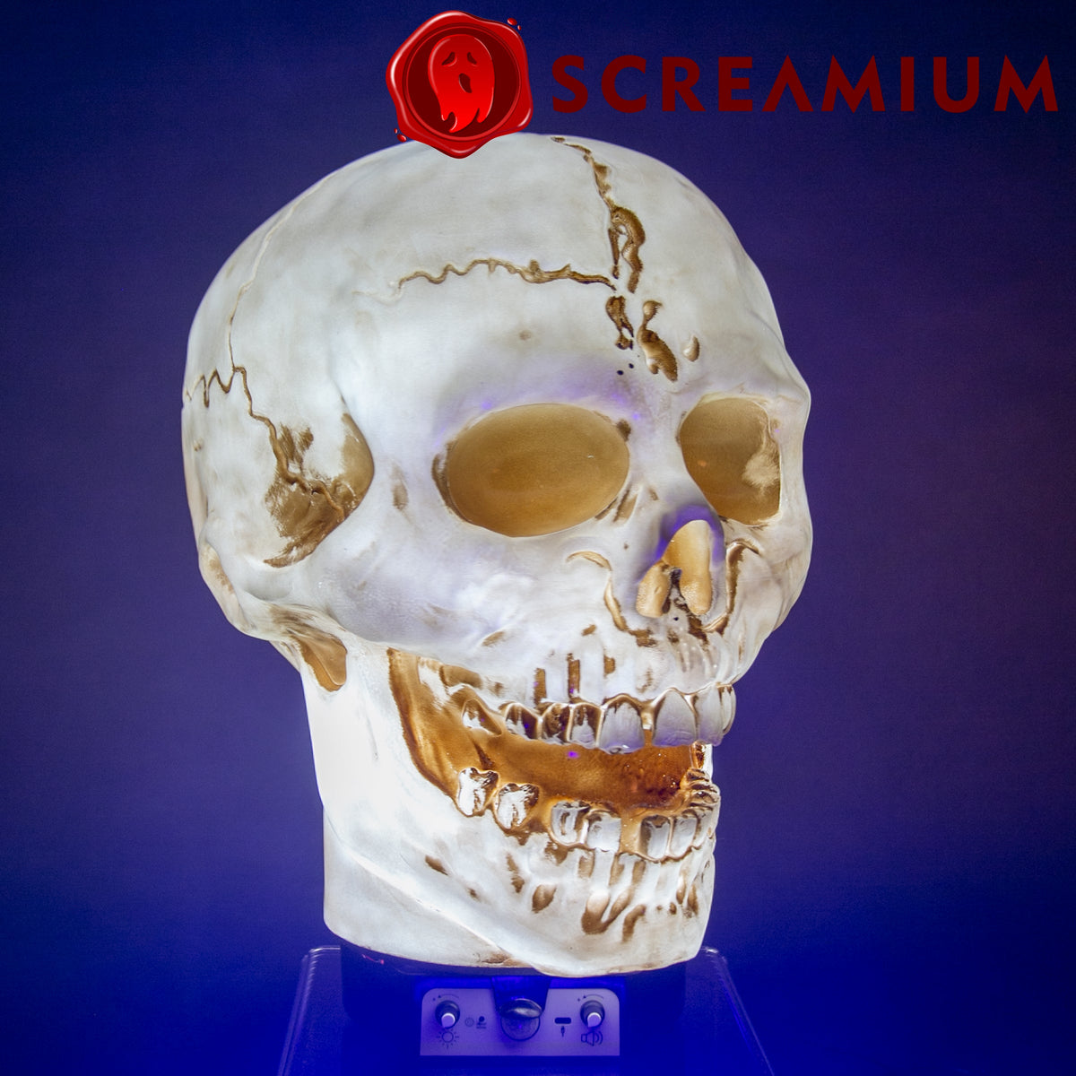 Spooky 20" Giant Skull Animatronic Lamp Prop