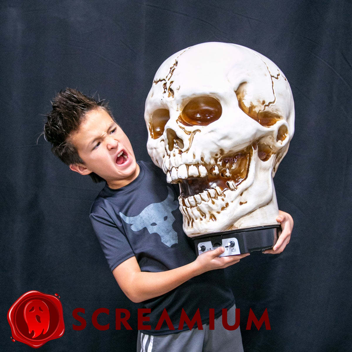 Spooky 20" Giant Skull Animatronic Lamp Prop