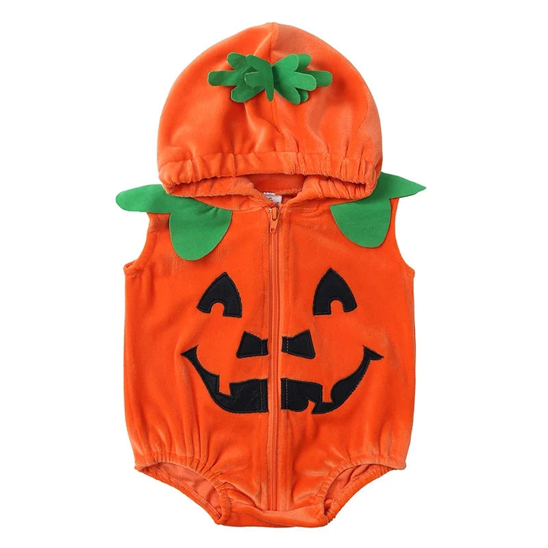 Infant Pumpkin Cosplay Romper (3-Piece Set)