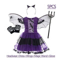 Purple Bat Cosplay Dress with Wings & Headwear