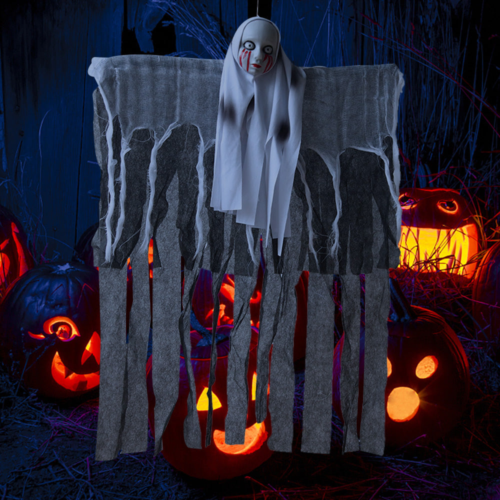 Hanging Skull Ghost Tree Ornament