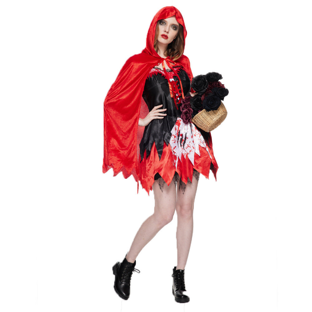 Bloodstained Little Red Riding Hood Costume Dress