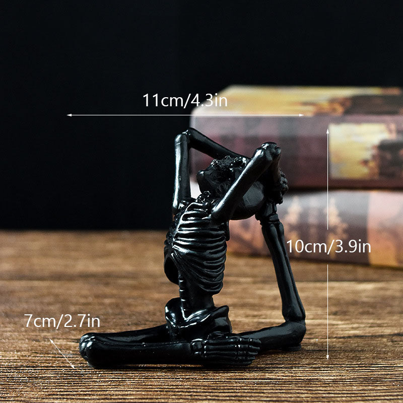 Spooky "Zen Mode" Yoga Skeleton Desktop Decor