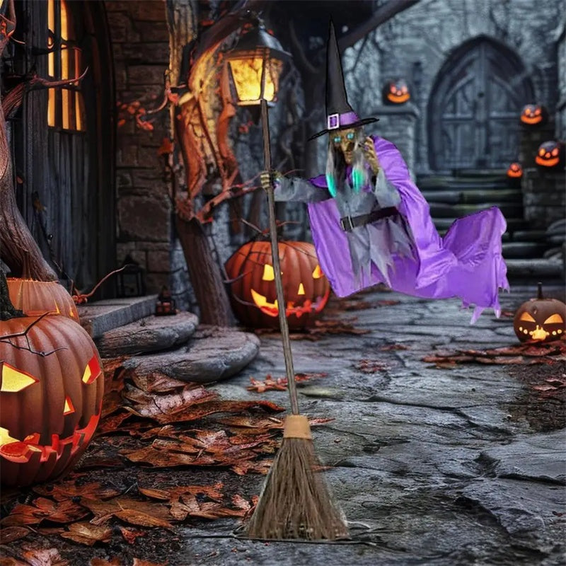 Spooky Hanging "Flying Witch" Talking Animatronic