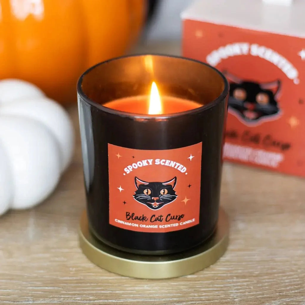 Spooky "Black Cat Curse" Cinnamon Orange Candle