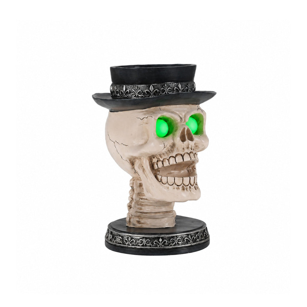 Glowing LED Halloween Skull Candle Holder