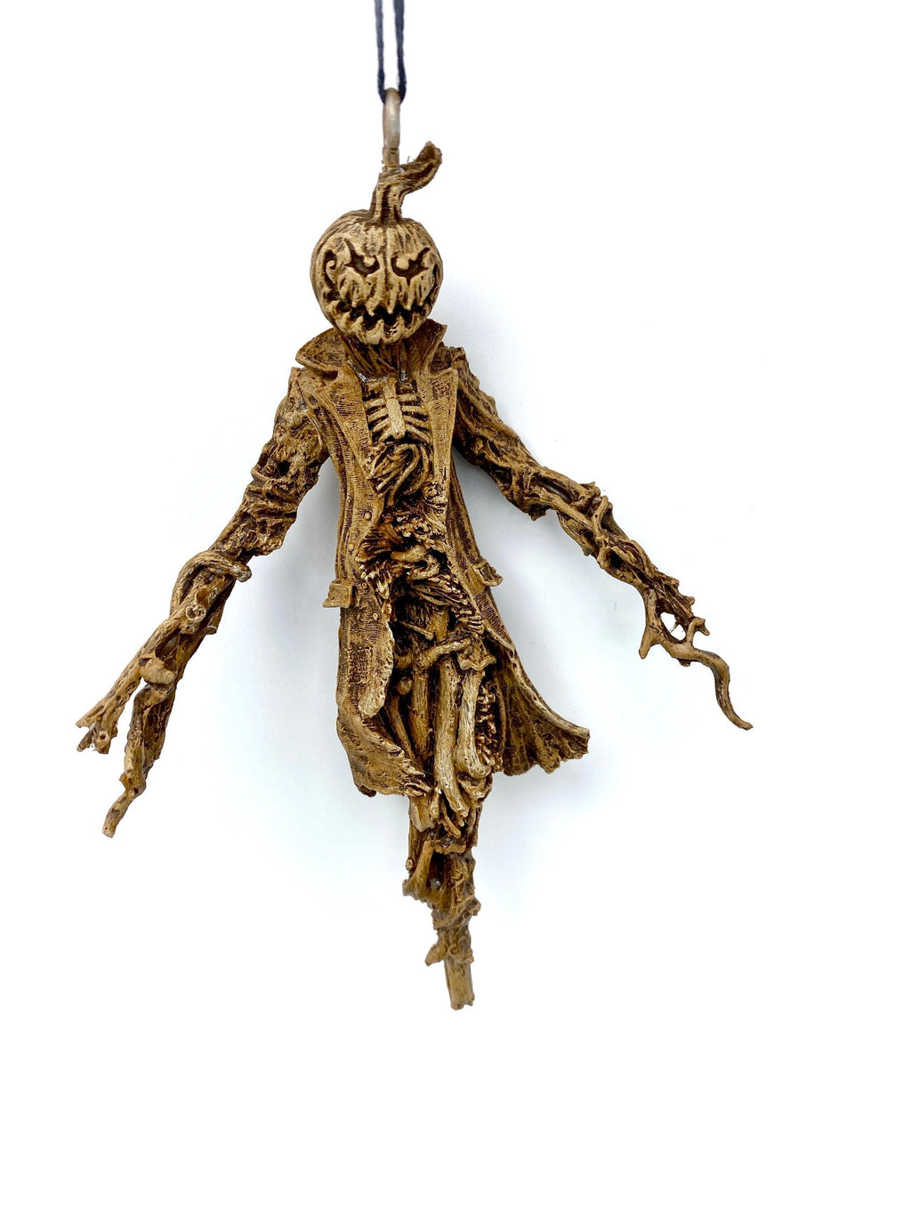 Spooky "Jack O' Lantern" Scarecrow Resin Sculpture