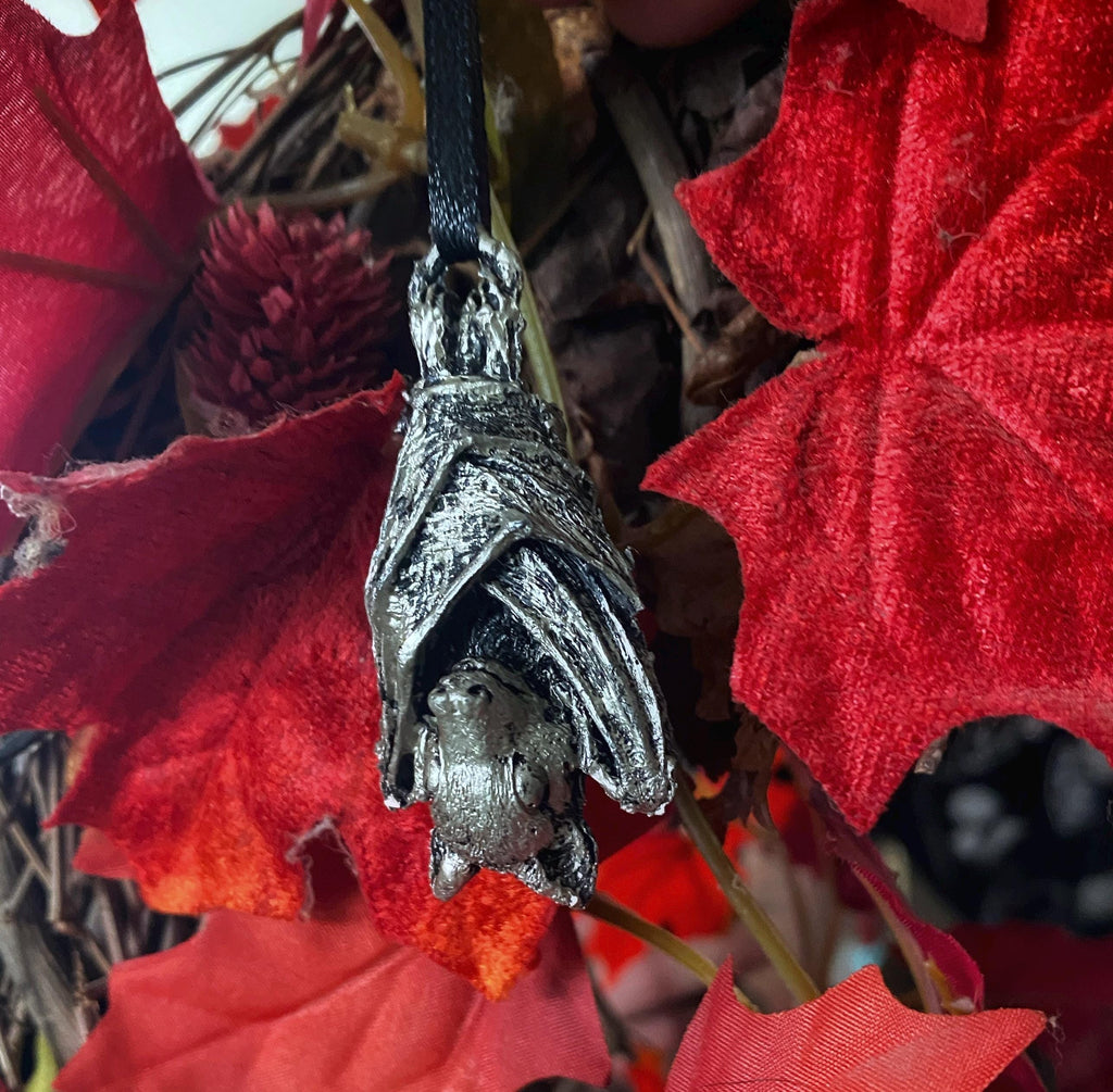 Spooky Hanging Fruit Bat Resin Sculpture
