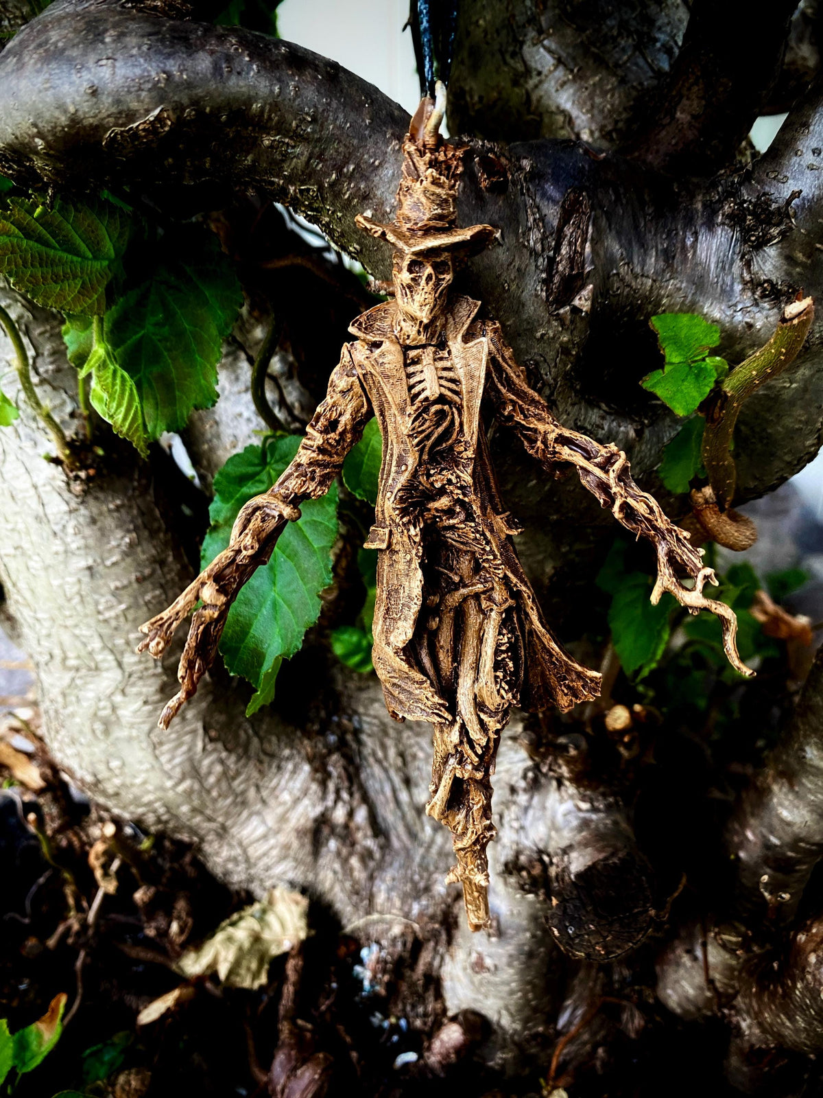 Spooky "Nightmare Creature" Scarecrow Resin Sculpture