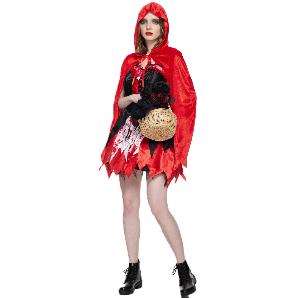 Bloodstained Little Red Riding Hood Costume Dress